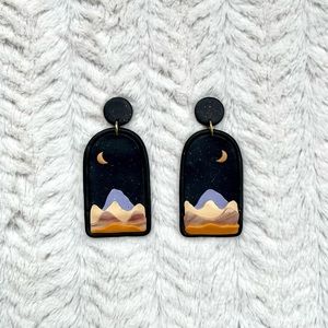 Night Landscape Dangle Earrings
